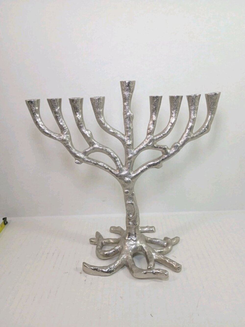 Aviv Judaica Art Deco Menorah Tree of Life Style 10 x 10 inches Collectible